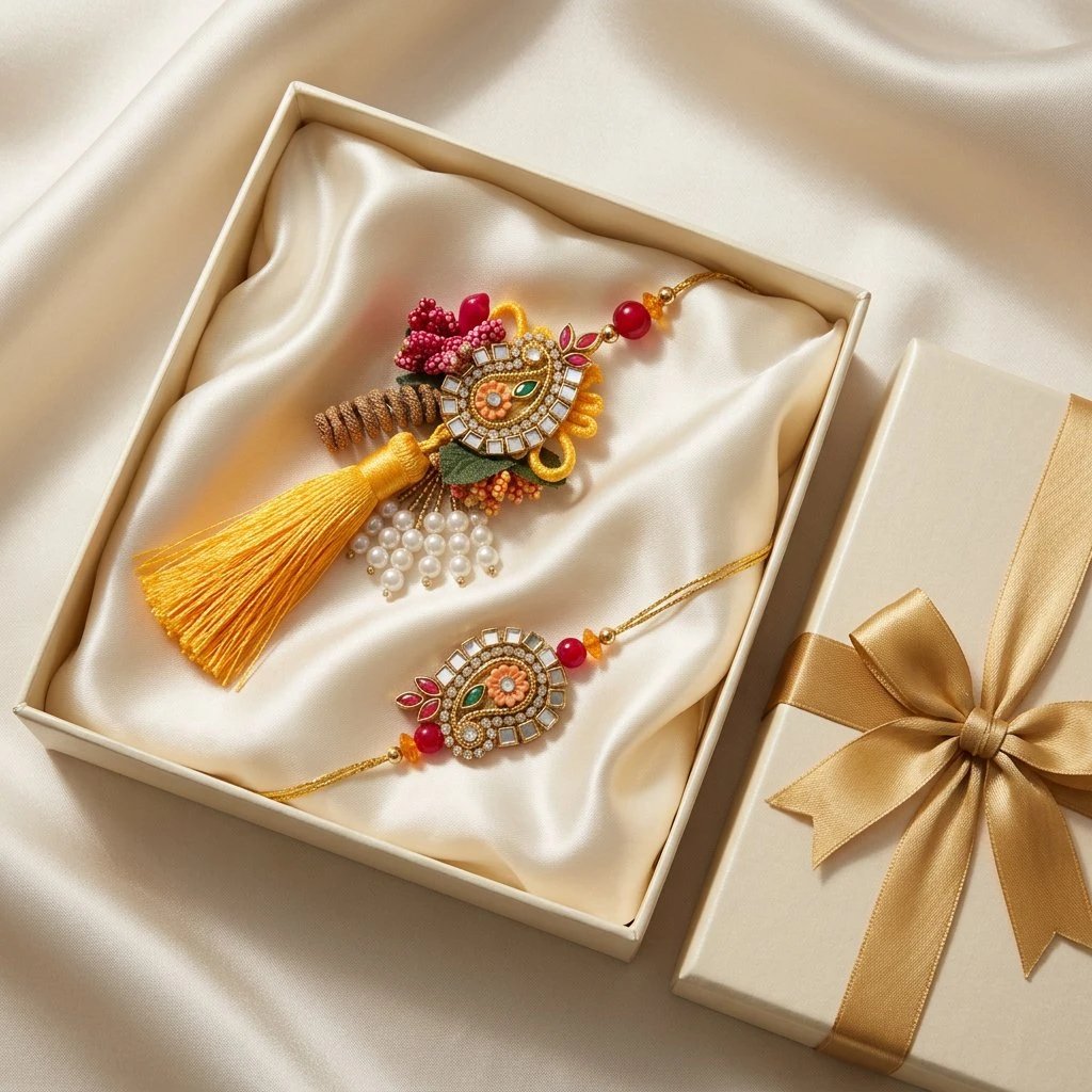 Bhaiya Bhabhi Rakhi set Stylish Bhaiya Bhabhi Rakhi set | Bhai and Bhabhi Rakhi combo in Canada
