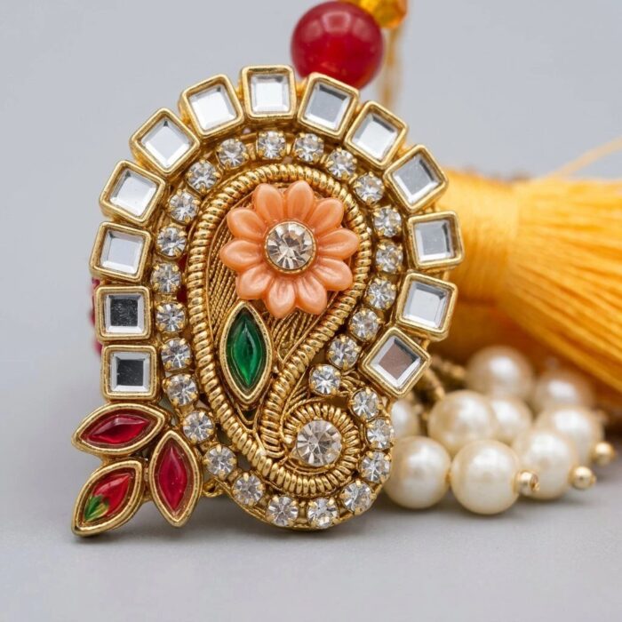 Close up of Pink Bhabhi Lumba rakhi