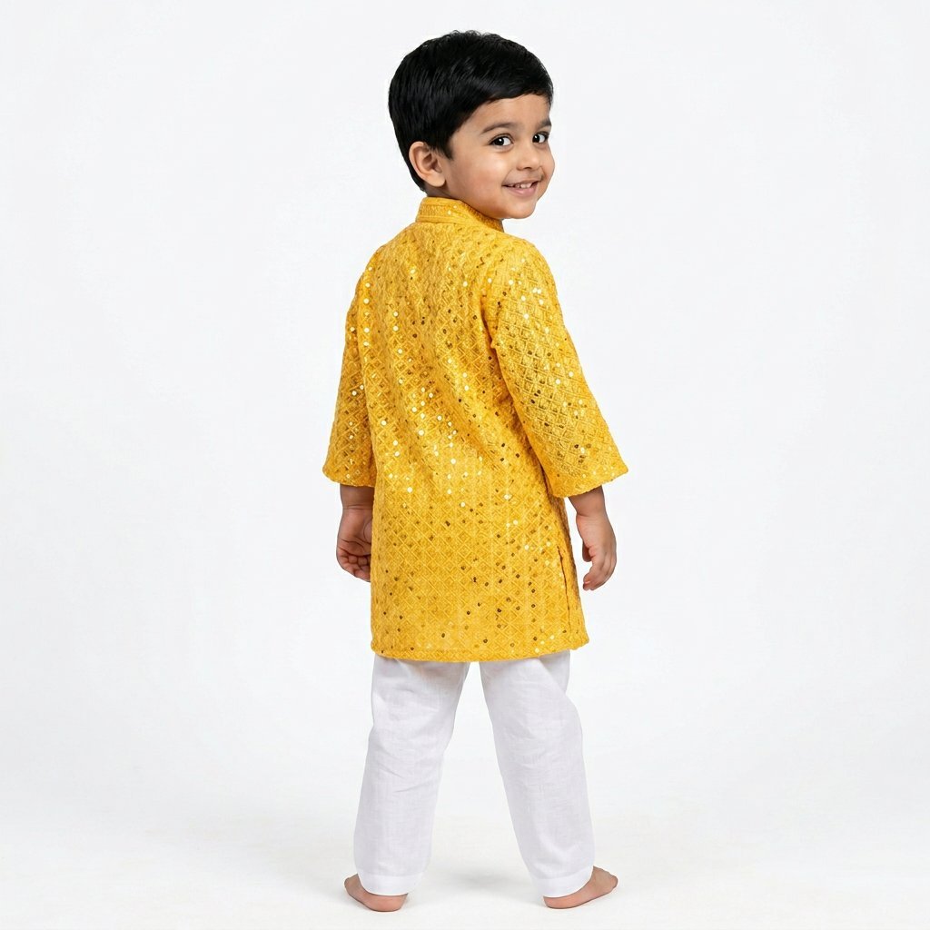Kids kurta pajama Yellow Festive Kurta Pajama for Boys