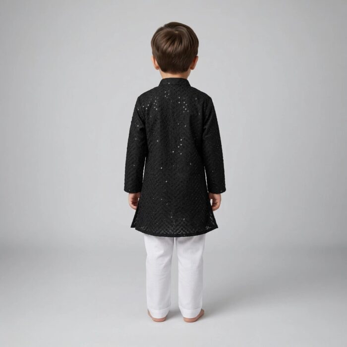 Boys Sequin Kurta with Cotton Pajama | Party wear Kurta Pajama for Kids