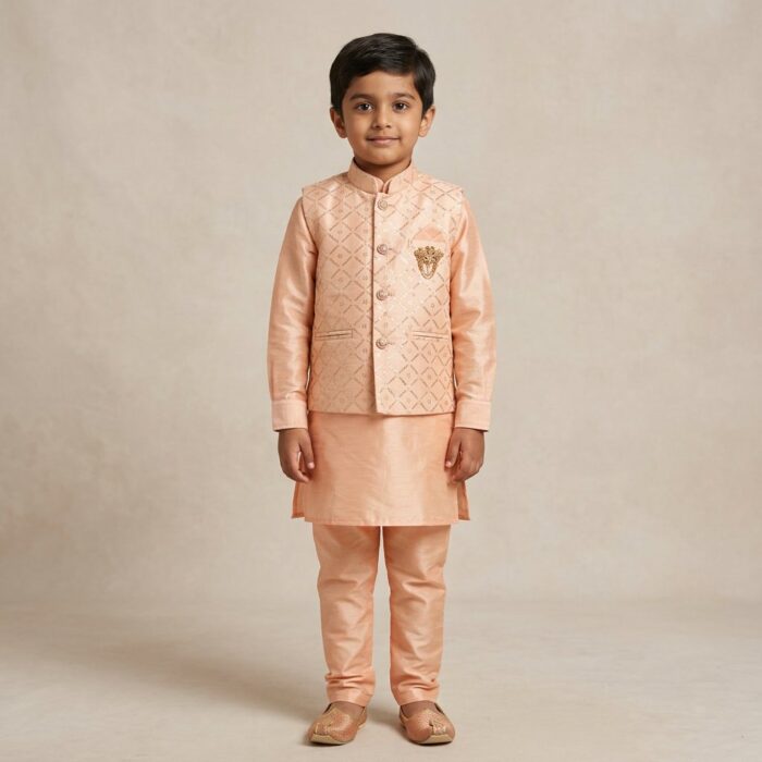 Kids Party wear Kurta Pajama Set - 6 Years | 3 Pc ethnic Kurta set