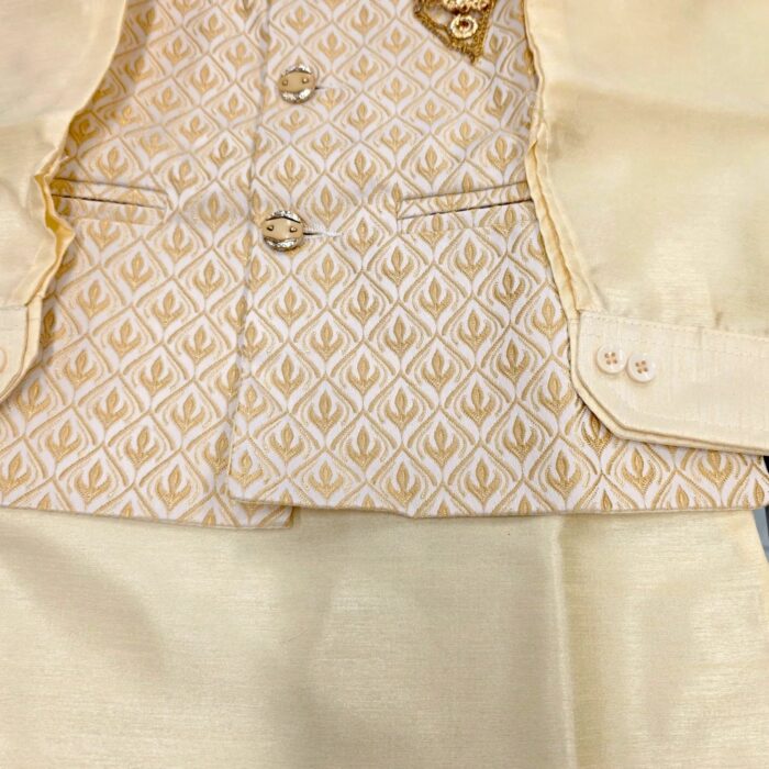 Kids Kurta Pajama Set with Koti Jacket - 6 years | 3 Pc ethnic wear - Image 5
