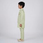 Kids Kurta Pajama Set with embroidered jacket for boys - Pista Green - 8 years - Image 4