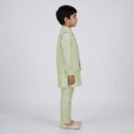 Kids Kurta Pajama Set with embroidered jacket for boys - Pista Green - 8 years - Image 5
