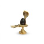 Brass Shivling Stand 5-Inch with Natural Shaligram Stone