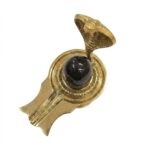 Brass Shivling Stand 5-Inch with Natural Shaligram Stone - Image 6