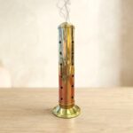 Brass Tower Incense Holder - Golden - STAR