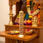 Brass Tower Incense holder - Golden - Flower - Image 2