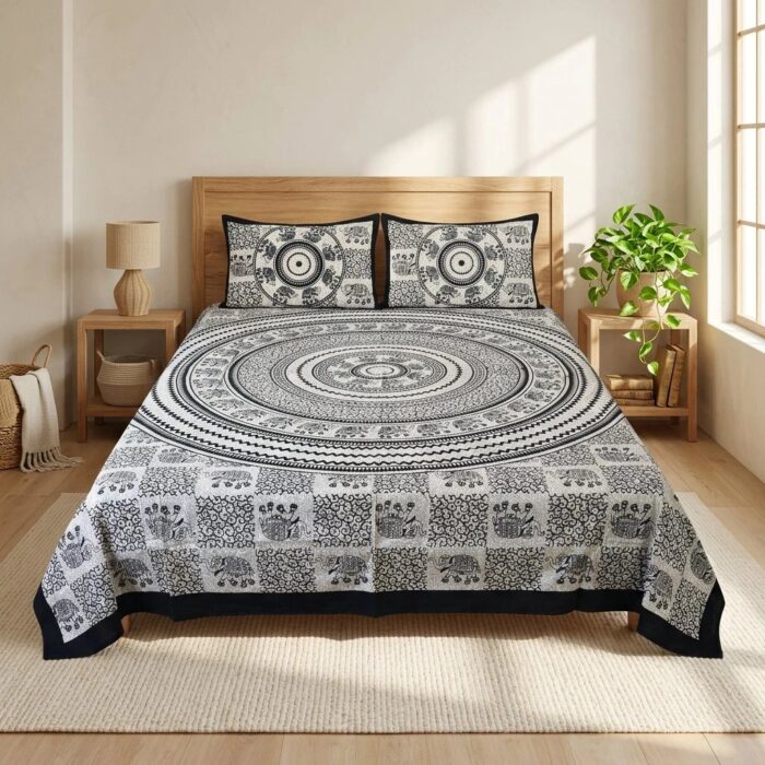 100% Pure Jaipuri prints Cotton Bedsheet set from India | Ships from Canada