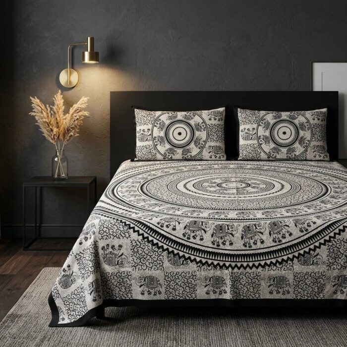 Queen Cotton Bedsheet set with 2 Pillow Covers | 100% pure Jaipuri Cotton
