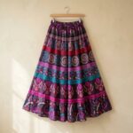 Printed long Cotton Skirt - Image 6