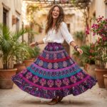 Printed long Cotton Skirt - Image 3