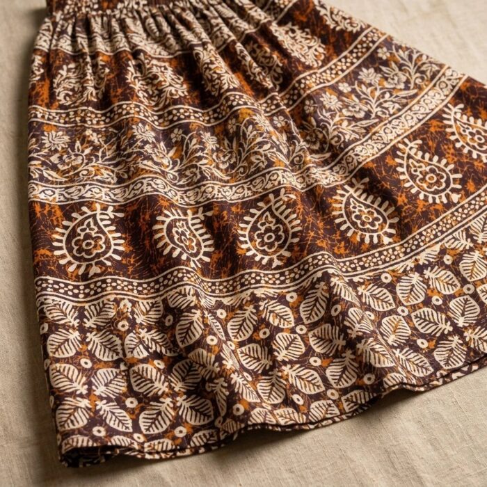 Close up of super light, comfortable skirts from India