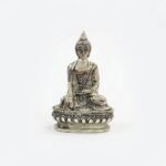 Brass Seated Buddha - Silver-Plated Statue - Image 7