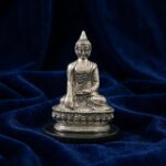 Brass Seated Buddha - Silver-Plated Statue - Image 6