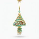 Festive Indian wedding accessory turquoise Kundan tassel Bag charm