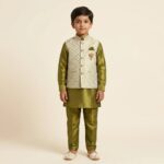 Kids Kurta Pajama Set with Koti Jacket - 8 years | 3 Pc ethnic wear