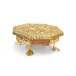 Hexa Brass and Wooden chowki - 6 inch - Image 3