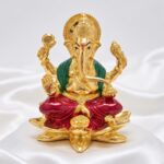 24 K Gold Plated Ganesha Idol | Ganesh on Kamal