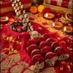 Match your Red suit with Red and Golden Parandi