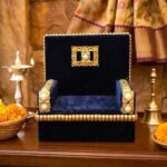 Velvet Sofa Singhasan - Blue - Large with Box | Laddu Gopal Singhasan - Image 2