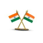 Dual Indian National Flag Car Dashboard Stand