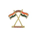 Dual Indian Tricolor Flag Showpiece - 2.5 inch