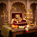 Royal Deity Singhasan - Velvet & Gold - Maroon - Image 3