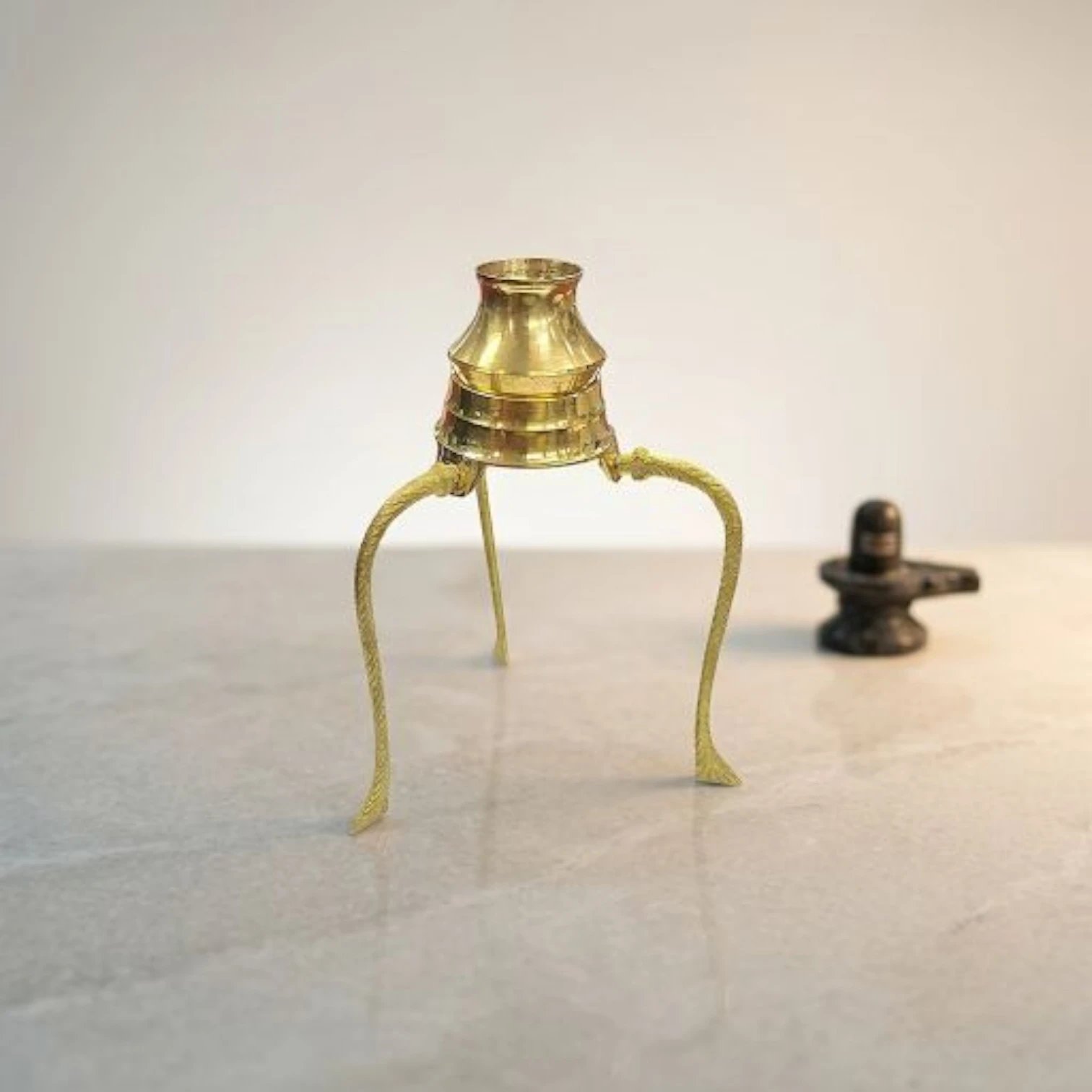 image (294).webp Brass Jaldhari Tripod Stand for Shivling Abhishek - 5inch - Image 1