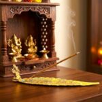 Leaf Incense Holder | Ganesha | Golden | 12 inch