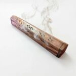 Carved Filigree Wood Incense Box Burner - 12 inch