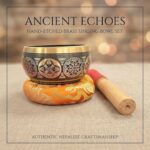 5 inches - Premium Etched Tibetan Singing Bowl Set - Black