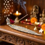 Leaf Incense Holder | Ganesha | Silver | 12 inch