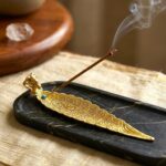 Leaf Incense Holder | Elephant | Golden | 12 inch