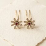 Ruby Red Ad stone Flower Juda Pins