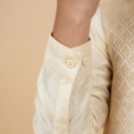 Kids Kurta Pajama Set with embroidered jacket for boys - Ivory - 8 years - Image 7