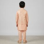 Boys Ethnic Wear Set with Plain Kurta Matching Pajama and Jacket