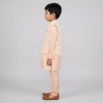 Peach Kids Kurta Pajama Set with Jacket Age 6