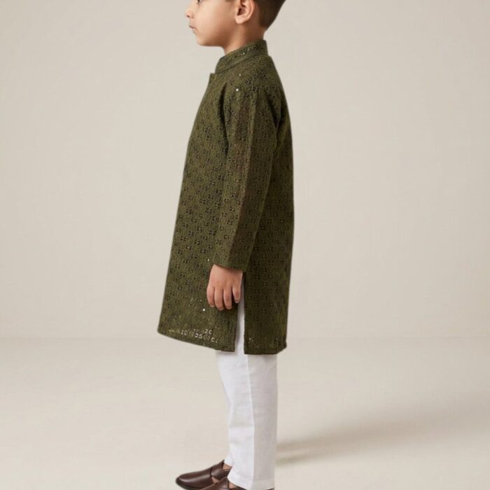 Kids Party wear Cotton Kurta Pajama Set for Boys 3-4 Years