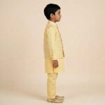 Yellow Kids Kurta Pajama Set with Jacket Age 6