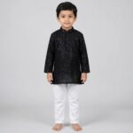 Kids Party wear Cotton Kurta Pajama Set for Boys 3-4 Years