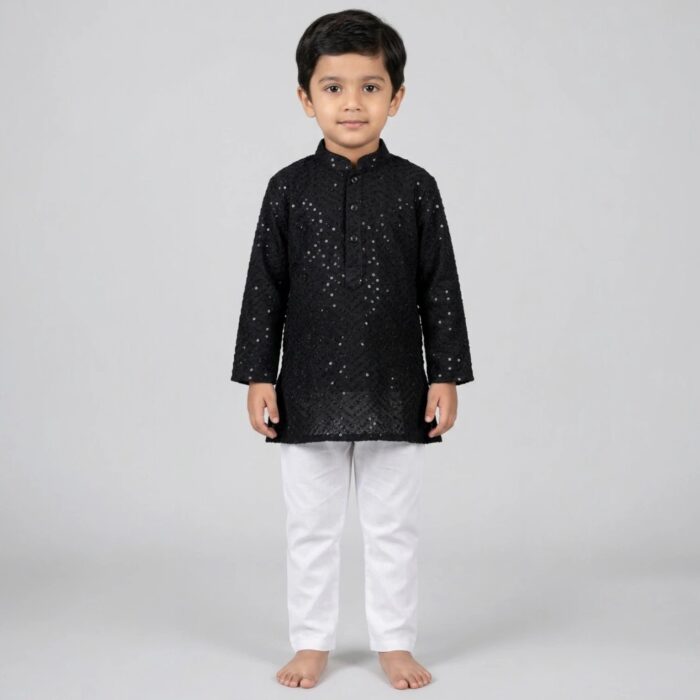 Kids Party wear Cotton Kurta Pajama Set for Boys 3-4 Years