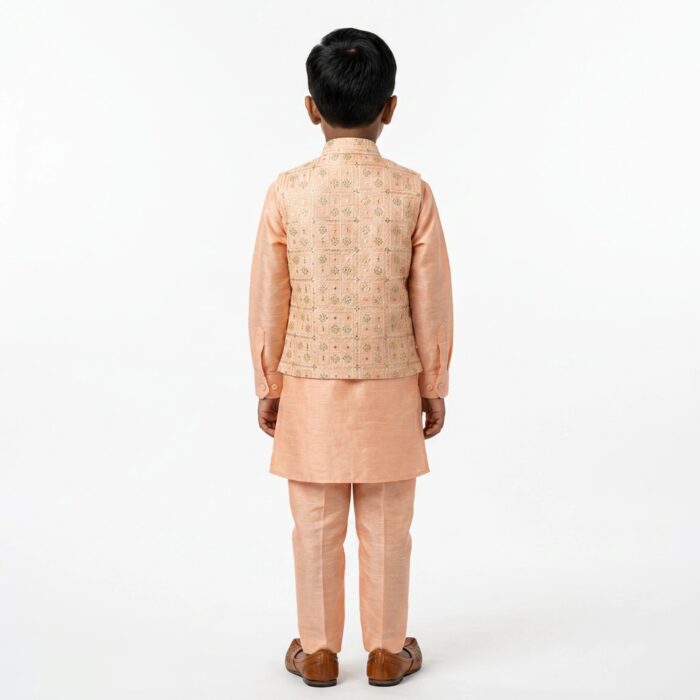 Stylish Boys Kurta Pajama with Matching Festive Jacket
