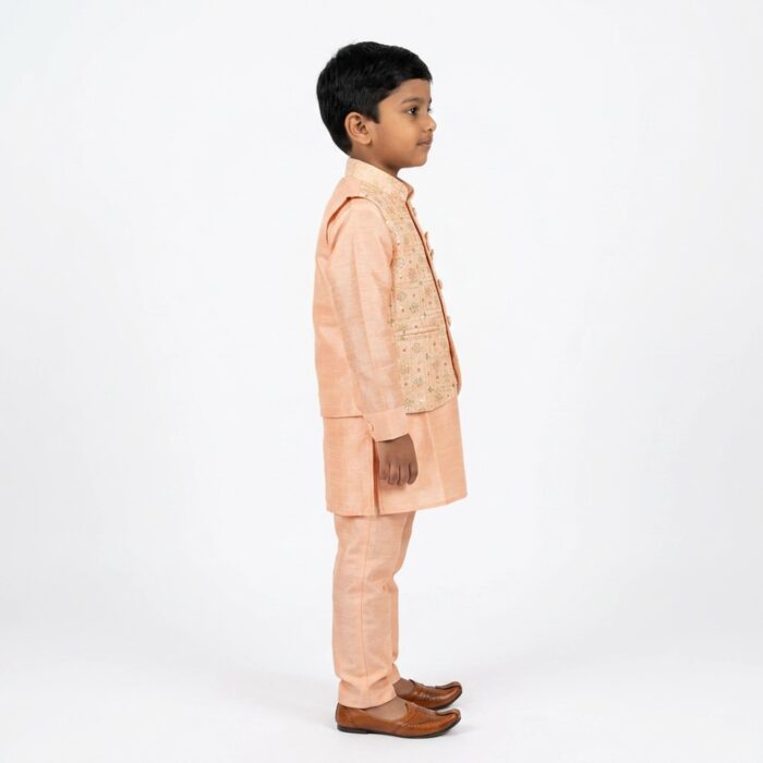 Kids 3 Piece Ethnic Wear Kurta Pajama set with matching Jacket