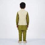 Kids Kurta Pajama Set with Koti Jacket - 6 years | 3 Pc ethnic wear - Image 4