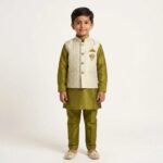 Kids Kurta Pajama Set with Koti Jacket - 6 years | 3 Pc ethnic wear