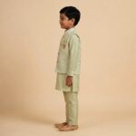 Kids Kurta Pajama Set with Koti Jacket - 6 years | 3 Pc ethnic wear - Image 3