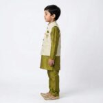 Kids Kurta Pajama Set with Koti Jacket - 6 years | 3 Pc ethnic wear - Image 2