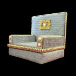 Premium Handcrafted Fabric Singhasan - Grey - Large with Box | Laddu Gopal Singhasan - Image 2