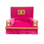 Velvet Sofa Singhasan - Pink - Large with Box | Laddu Gopal Singhasan - Image 5